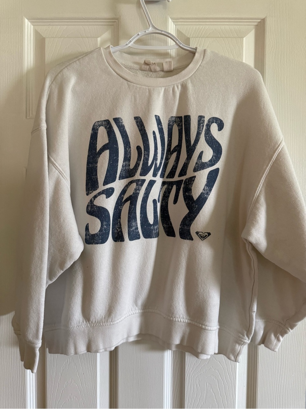 Roxy Women’s Cream “Always Salty” Graphic Sweatshirt